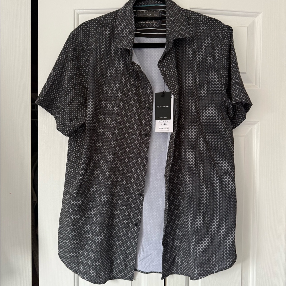 Cactus Black and White Patterned Casual Shirt